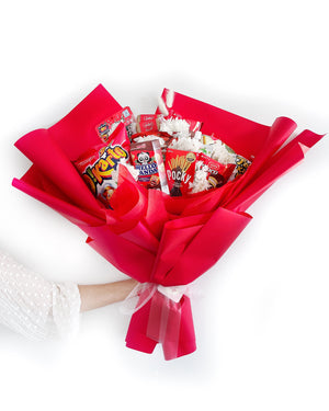 Rose Red HOORAY Snack Bouquet